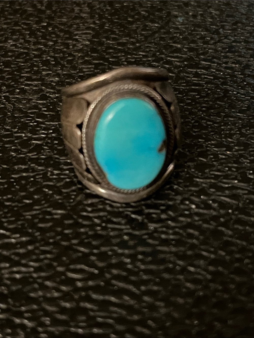 Vintage Native American, Turquoise and Silver ring size 8